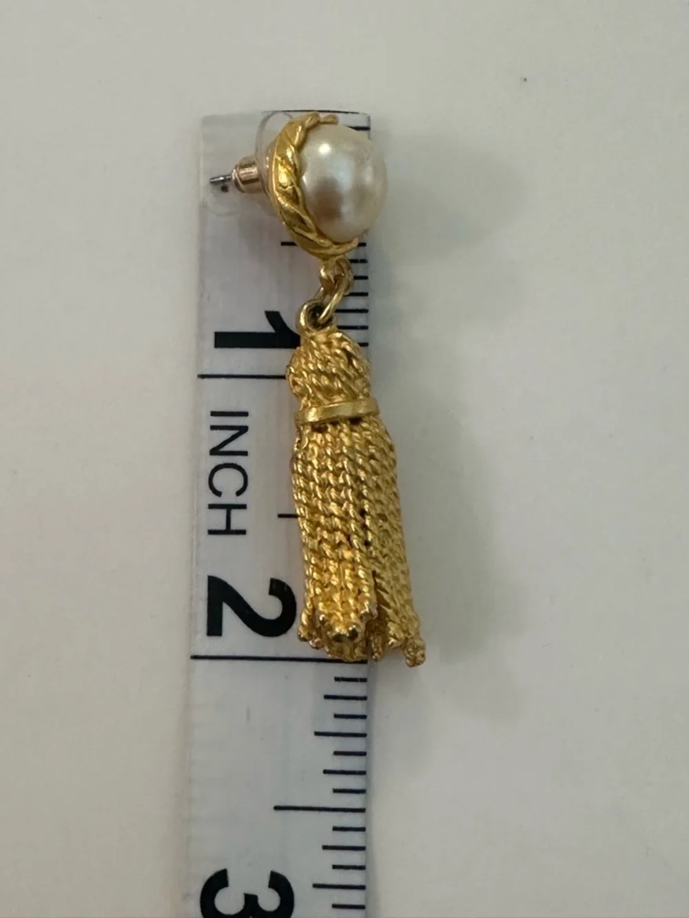 80s Ginnie Johansen GJD Earring Lot (2) Pearl Tassel Gold Knot